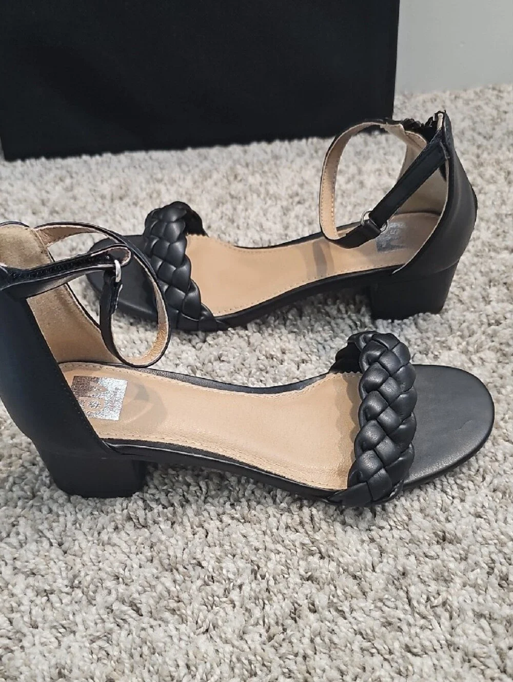 NWOT DV by Dolce Vita Black Braided Ankle-Strap Sandals